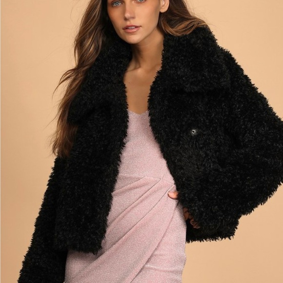 lulus black teddy jacket - Picture 3 of 4